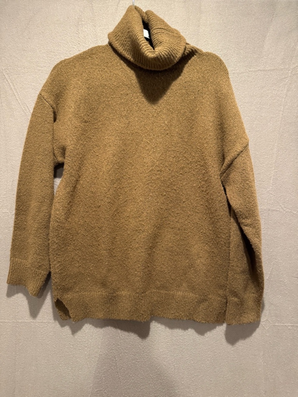 OAK + FORT Women's Turtleneck Sweater in Camel Brown